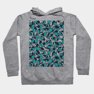 Minimalist Leaf Line Art Illustration as a Seamless Surface Pattern Design Hoodie